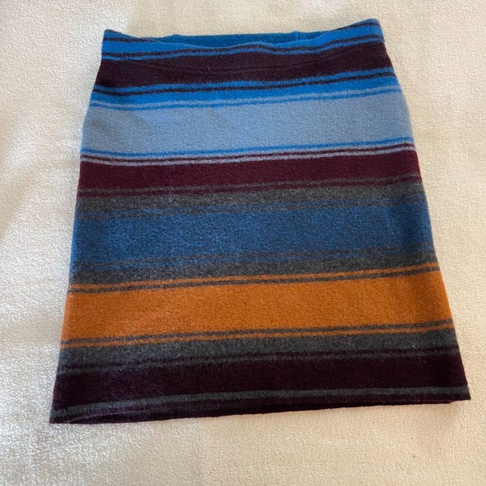Toad & Co 100% Wool Skirt Merino Heartfelt Striped Size S